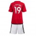 Günstige Manchester United Raphael Varane #19 Babykleidung Heim Fussballtrikot Kinder 2023-24 Kurzarm (+ kurze hosen)
